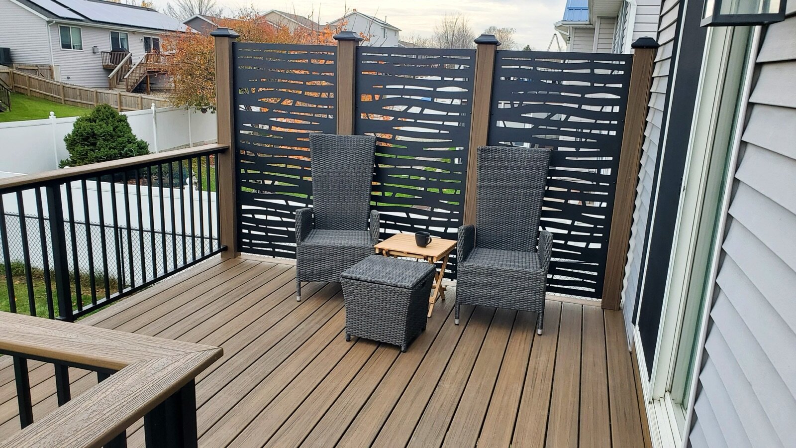 Multi-level composite deck project in Cedar Rapids IA by T&T Home Improvement