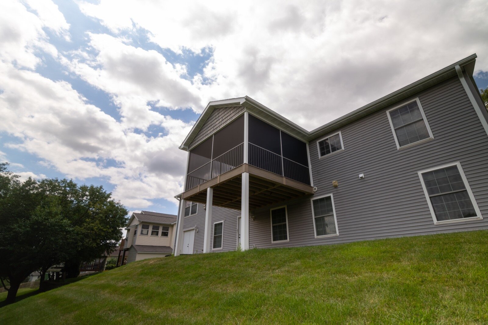 Elevated composite deck with stairs in Coralville IA